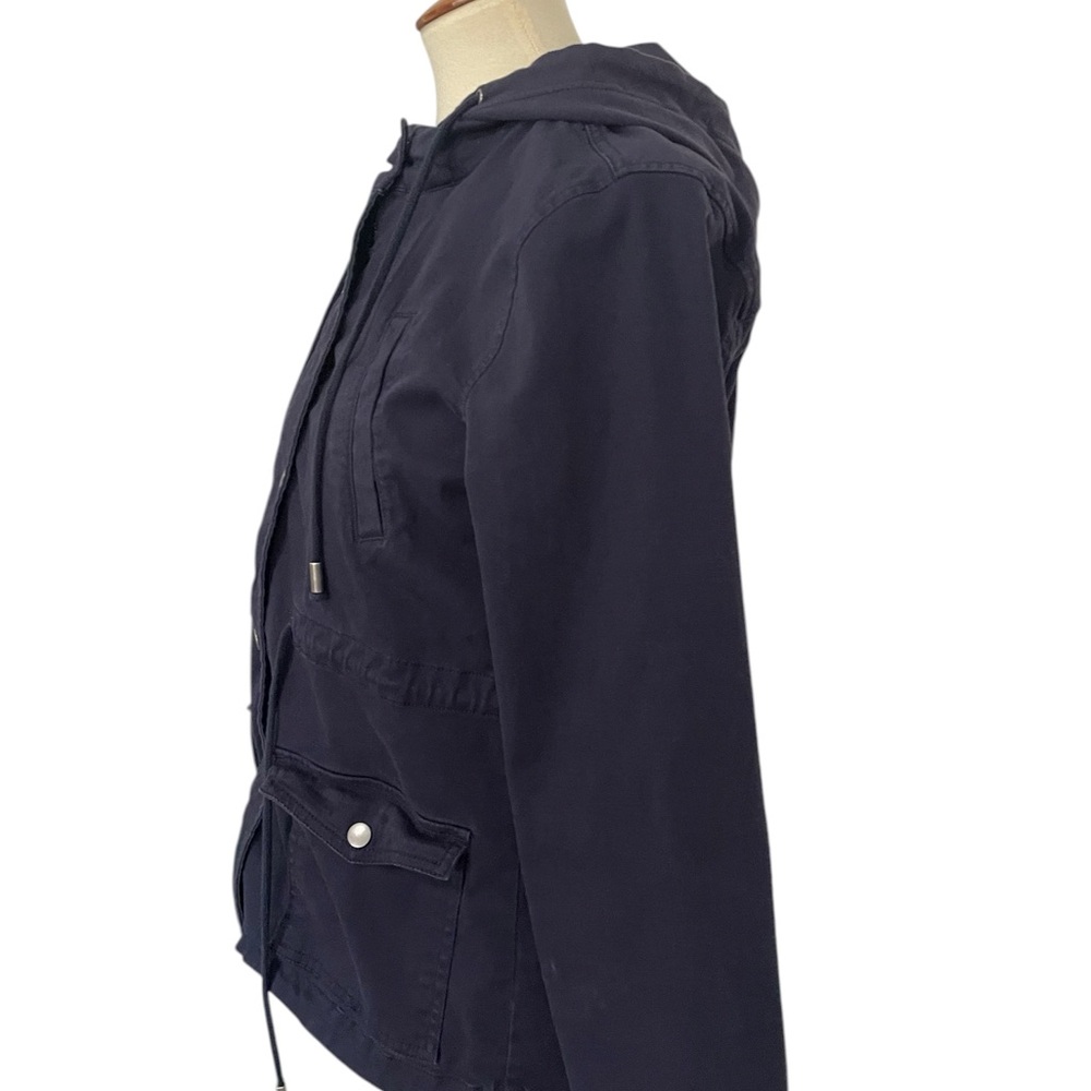 Market & Spruce Navy Utility Jacket Lightweight, Hoodie, Women's Small‎ - Picture 3 of 11